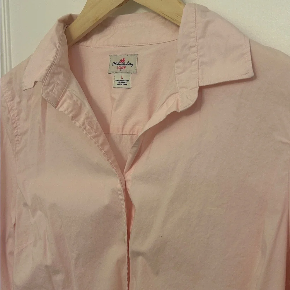 🛍 2/$18 J. Crew Women's Haberdashery Light Pink Button Down Shirt Large Cotton